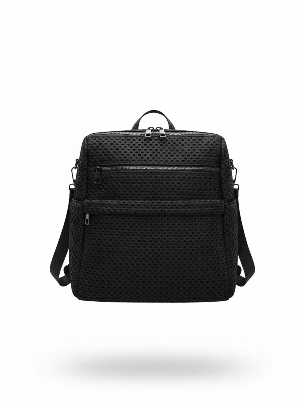 Black Mesh Crossbody Backpack - Unbranded